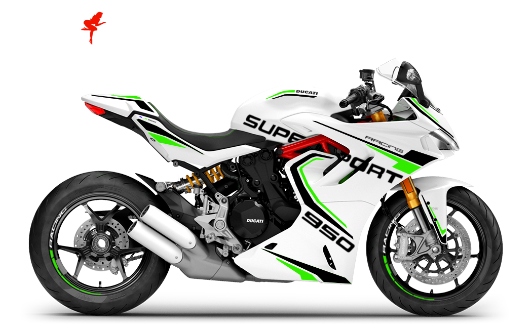 Foliendesign Ducati Supersport 950 2023-24 Limegreen