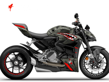 Foliendesign Ducati Streetfighter V2 Extrem Fighter Red 2023-24