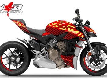 Foliendesign DUCATI Streetfighter V4S Inferno Black Neon-Gelb