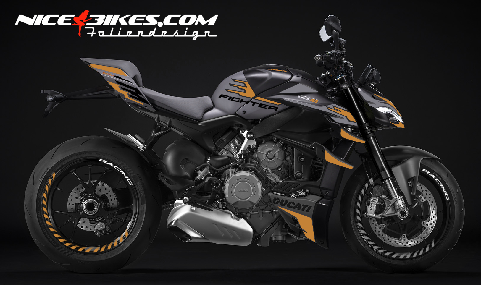 Foliendesign Ducati Streetfighter V4 Olympic Gold 2023-24