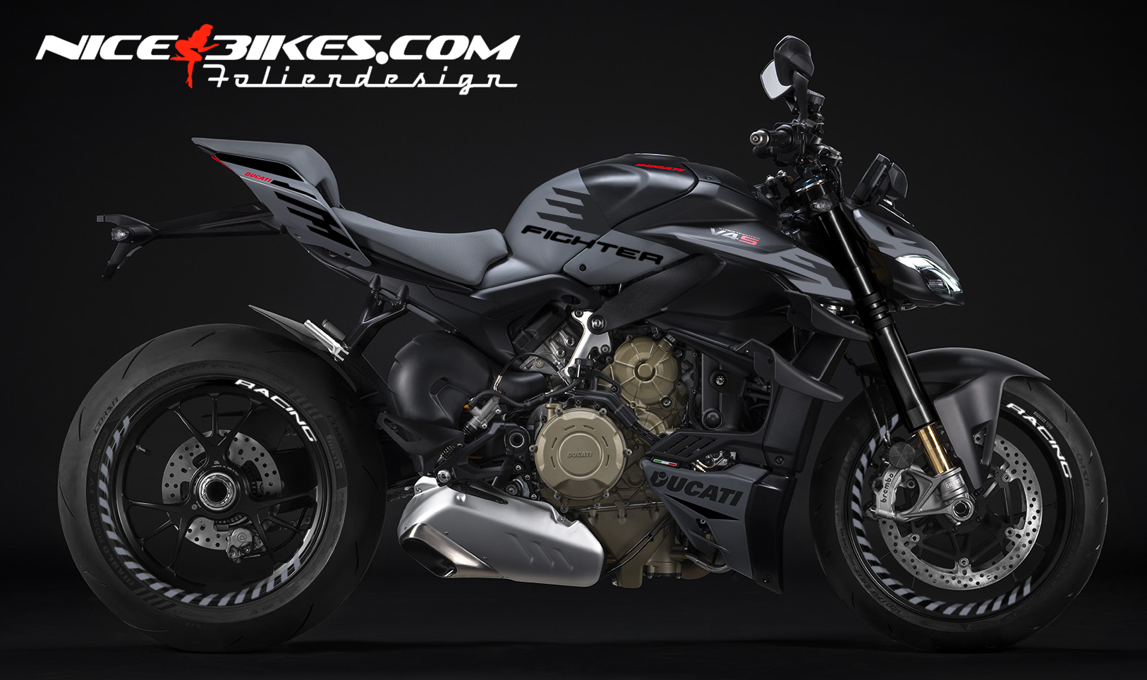 Foliendesign Ducati Streetfighter V4 Magic Black matt 2023-24