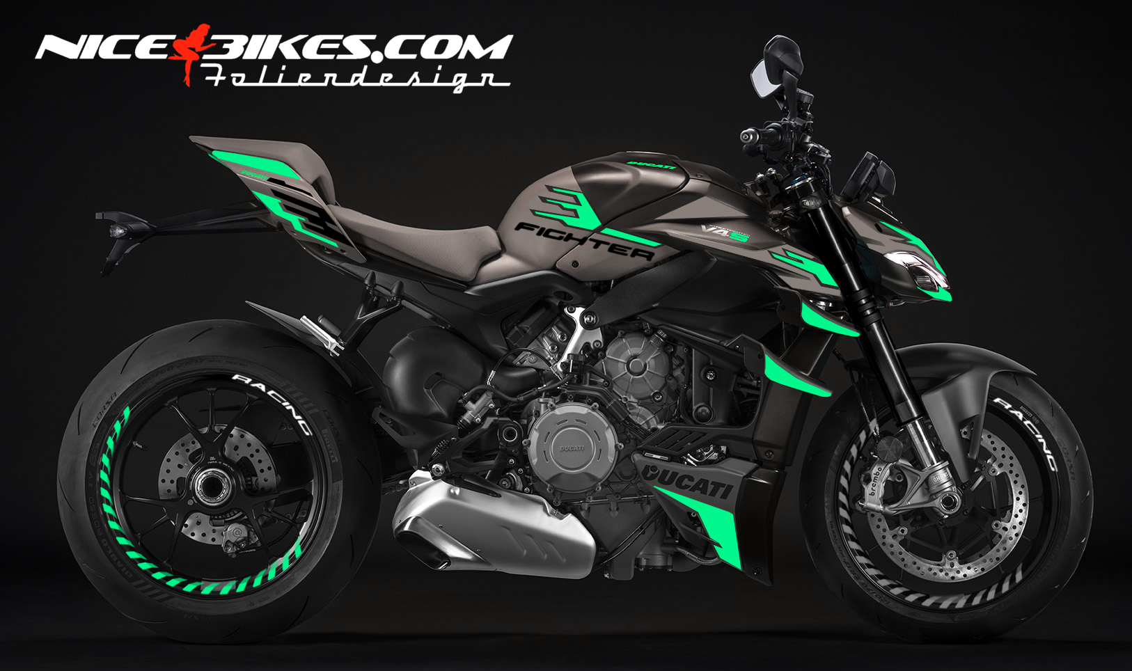 Foliendesign Ducati Streetfighter V4 Miami Blue 2023-24