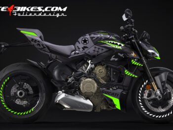 Foliendesign Ducati Streetfighter V4 Extrem Fighter limegreen 2023-24