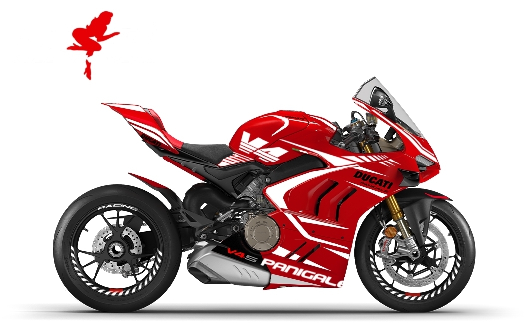 Foliendesign Panigale V4 Racing White 2022