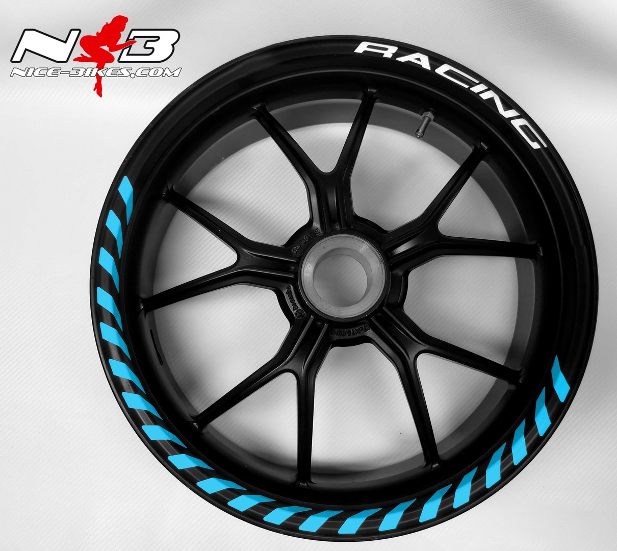 Felgendekor Typo Line mit Text-Label-Auswahl in Light Blue – Bild 2