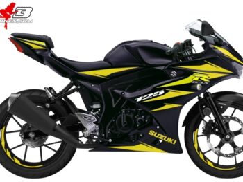 GSX-R125 gelb auf schwarzer Maschine