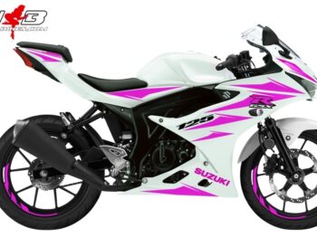 GSX-R125 pink auf weißer Maschine
