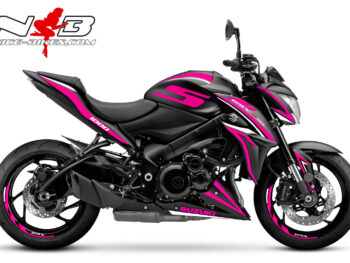 GSX-S1000 pink auf schwarzer Maschine