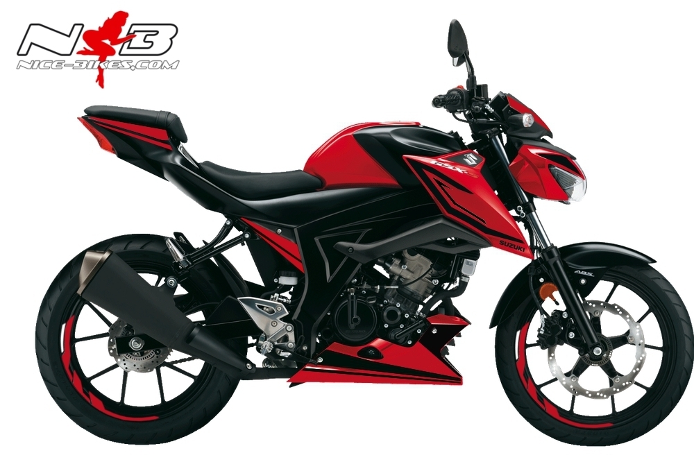 GSX-S125 schwarz auf roter Maschine