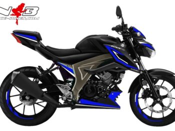 GSX-S125 blau auf schwarzer Maschine