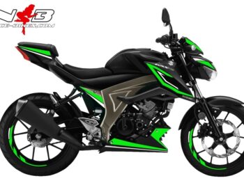 GSX-S125 limegreen auf schwarzer Maschine