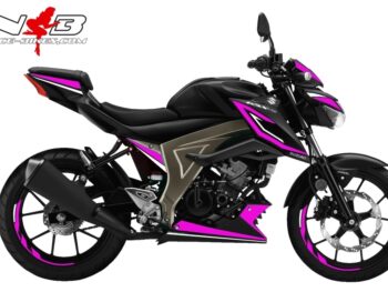 GSX-S125 pink auf schwarzer Maschine