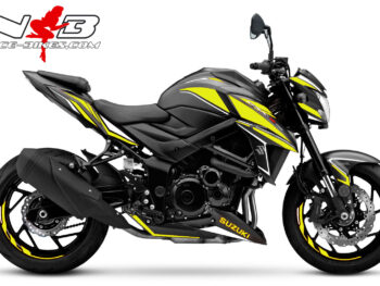 GSX-S750 gelb auf schwarzer Maschine