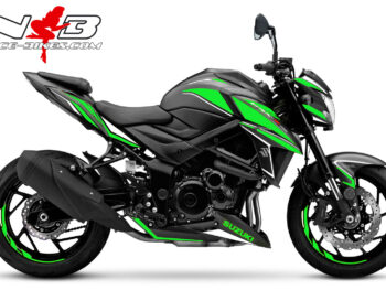 GSX-S750 limegreen auf schwarzer Maschine
