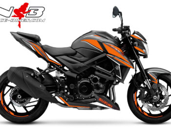GSX-S750 orange auf schwarzer Maschine