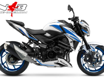 GSX-S750 blau auf weißer Maschine