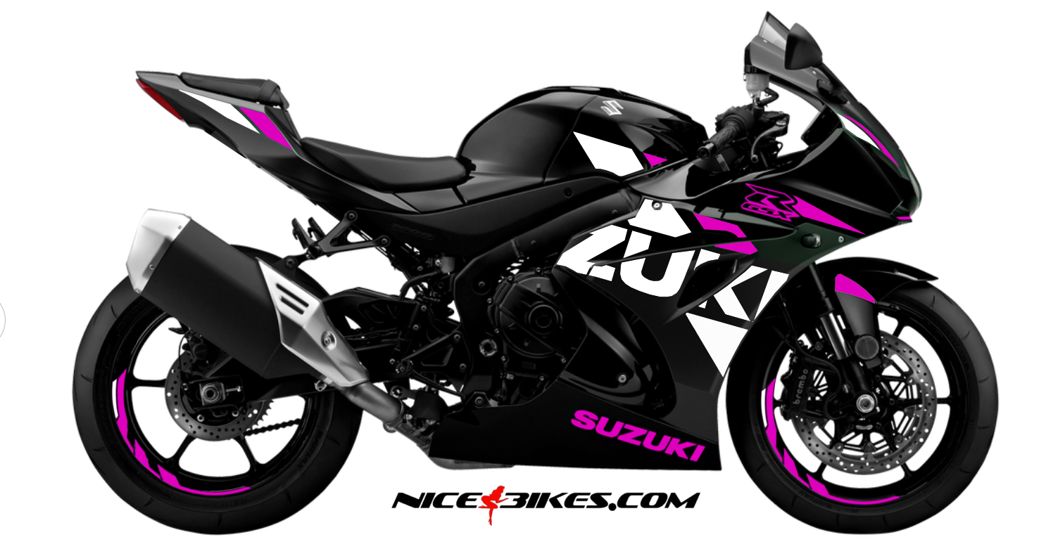 GSX-R1000 pink auf schwarzer Maschine BJ.19