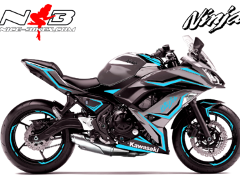 Ninja 650 Foliendekor Hellblau/schwarz für Graue Maschine 2018-