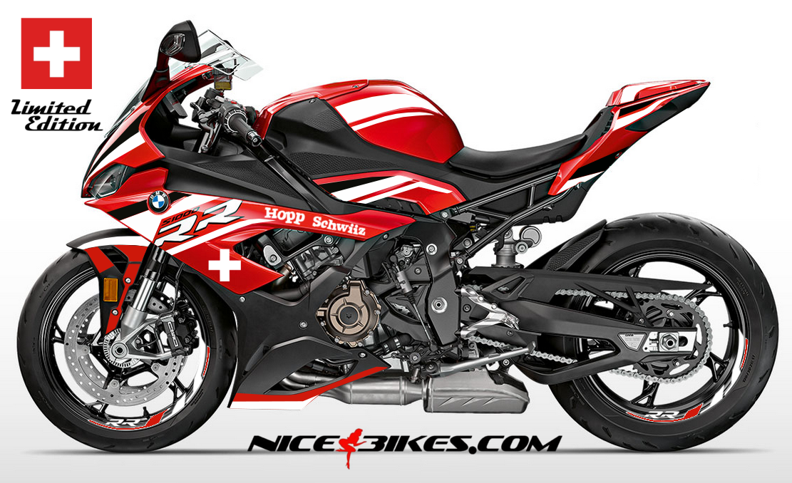 S1000RR Hopp Schwiiz Edition weiß für Racingred Maschine 2019
