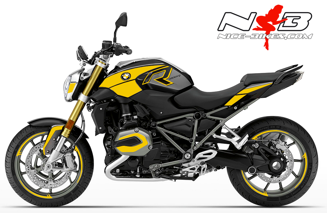 BMW R1200R Edition gelb auf schwarzer Maschine 2018