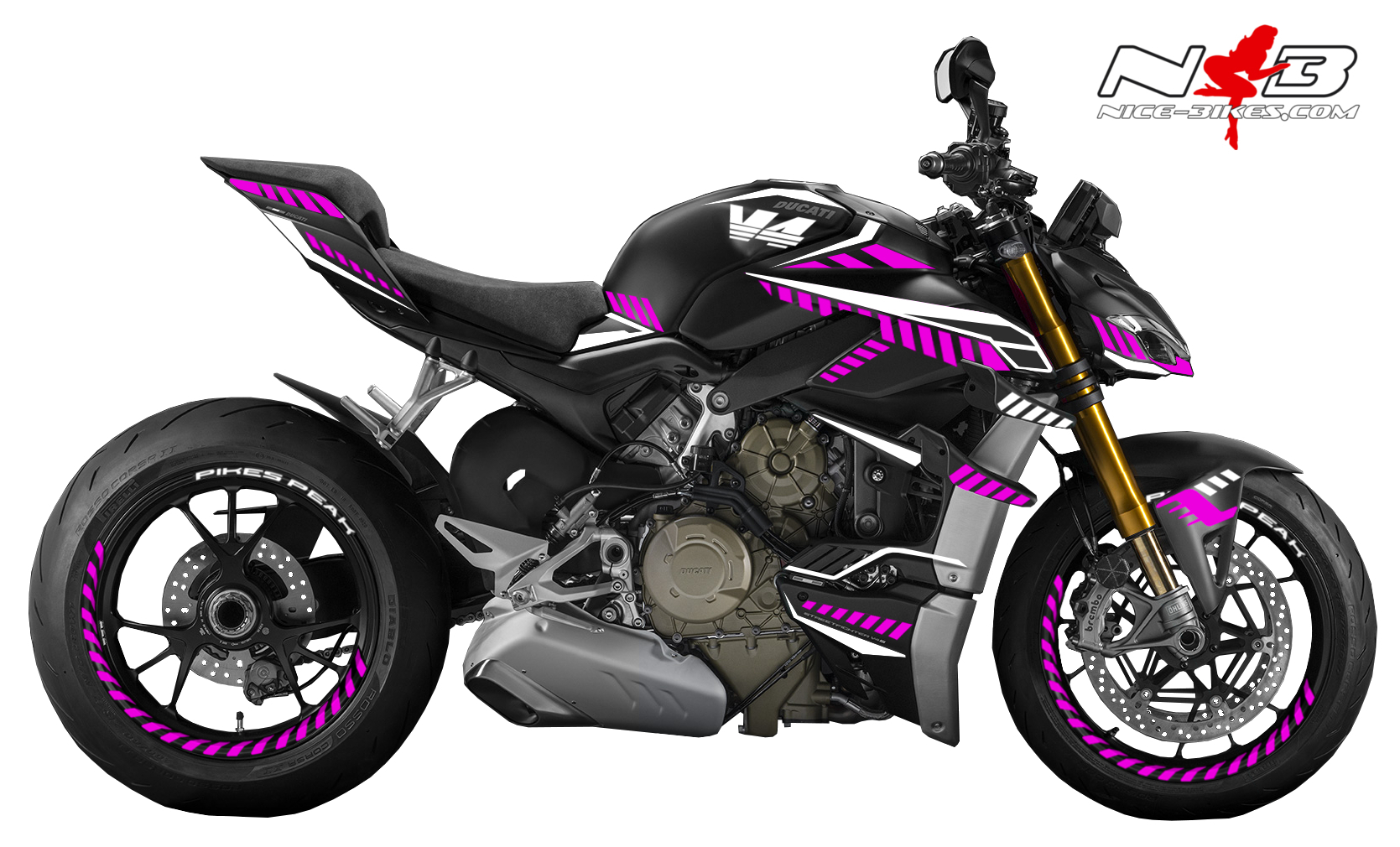 Foliendesign DUCATI Streetfighter ab 2021 Inferno Edition Pretty Pink