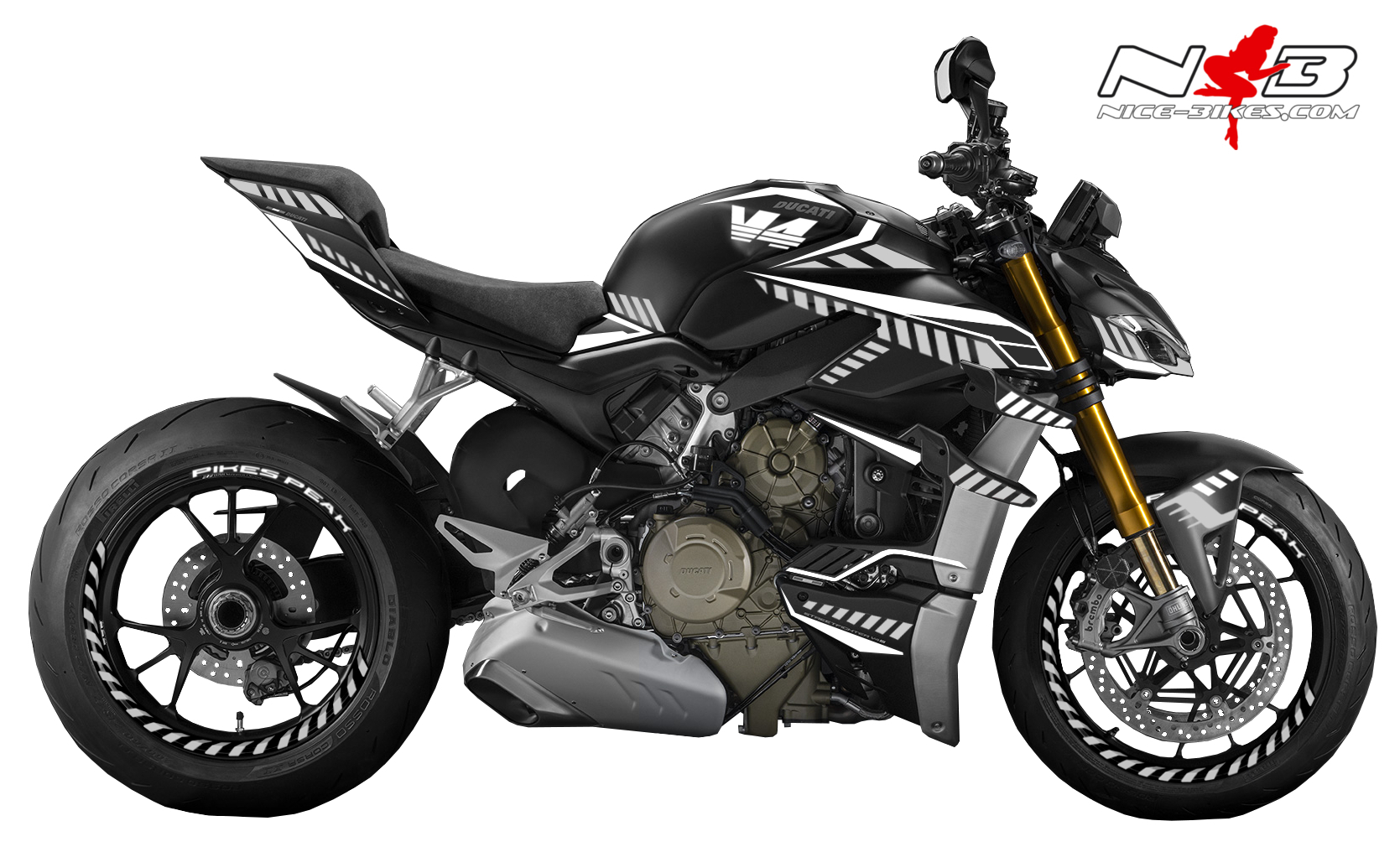 Foliendesign DUCATI Streetfighter ab 2021 Inferno Edition Racing White
