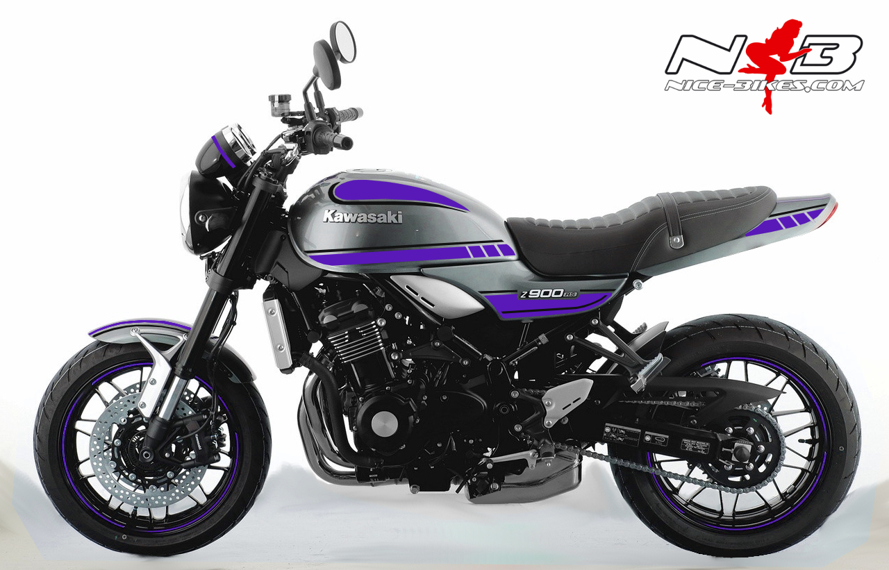 Foliendesign Kawasaki Z900 RS Bj. 2020 Manga Violett