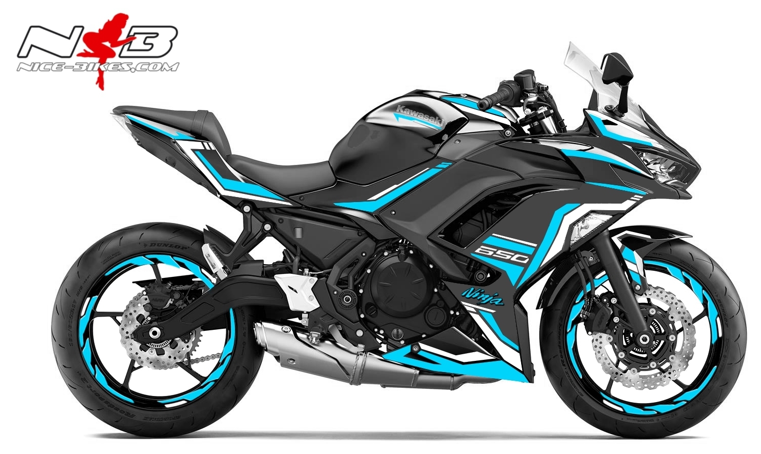 Foliendesign Ninja 650 Light Blue