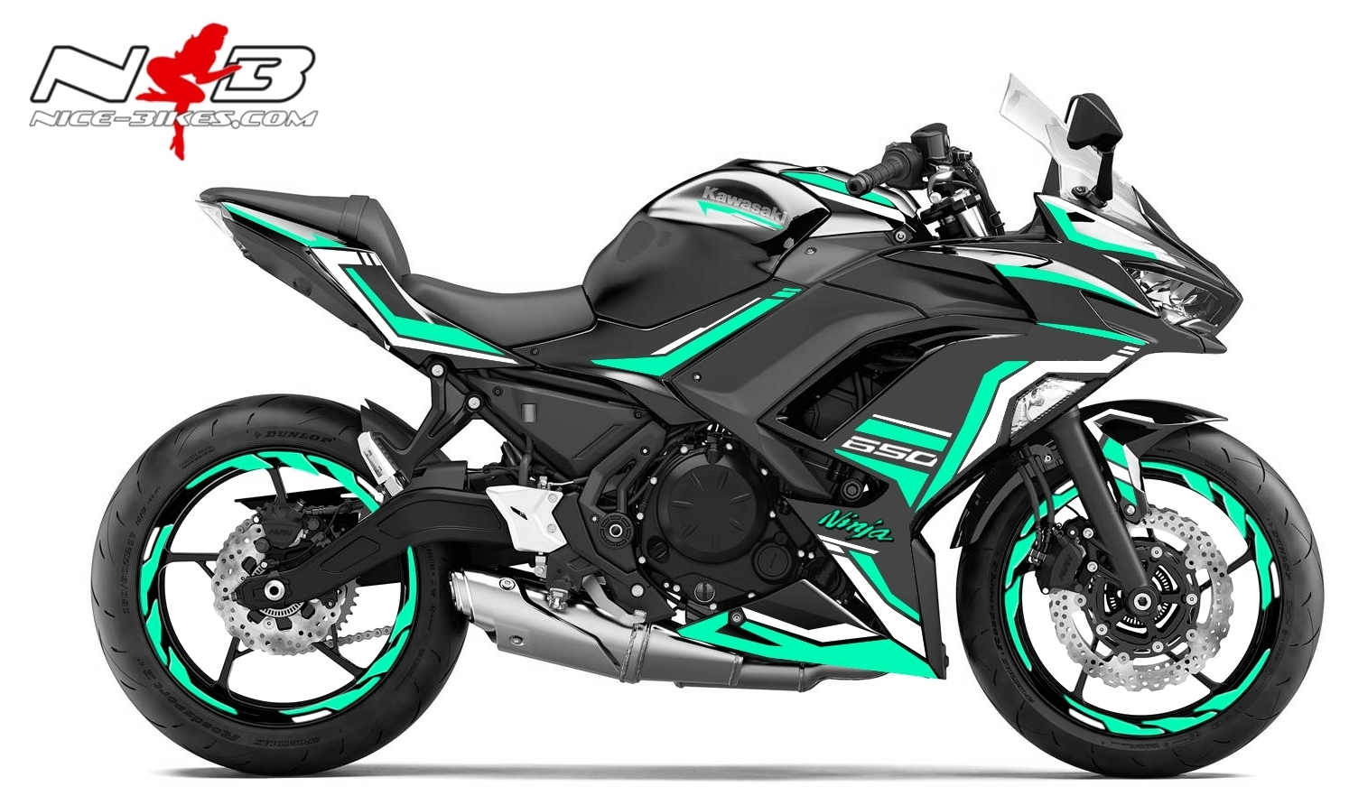 Foliendesign Ninja 650 Mint Blue