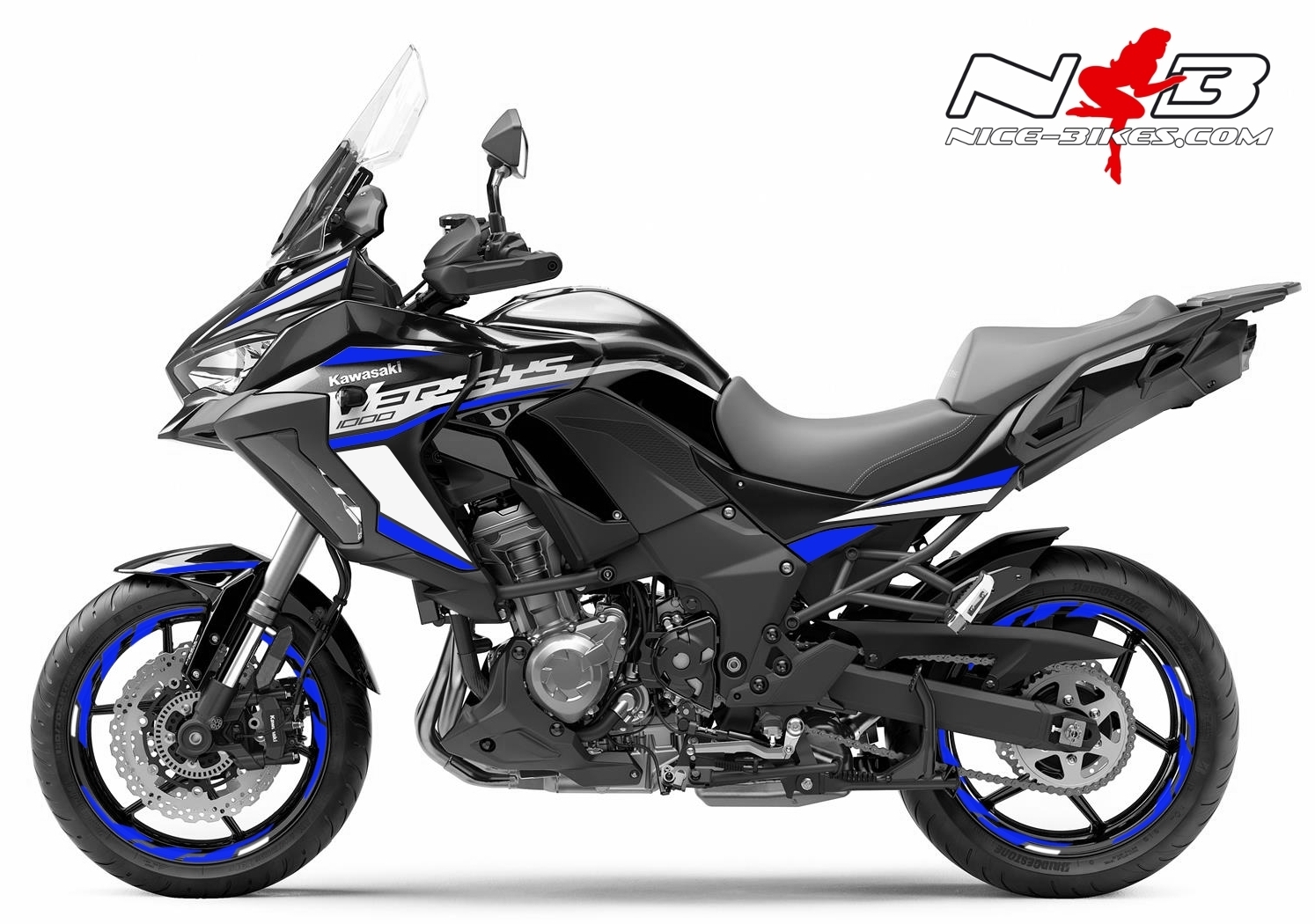 Foliendesign Kawasaki Versys 1000 Bj. 2020 Racing Blue