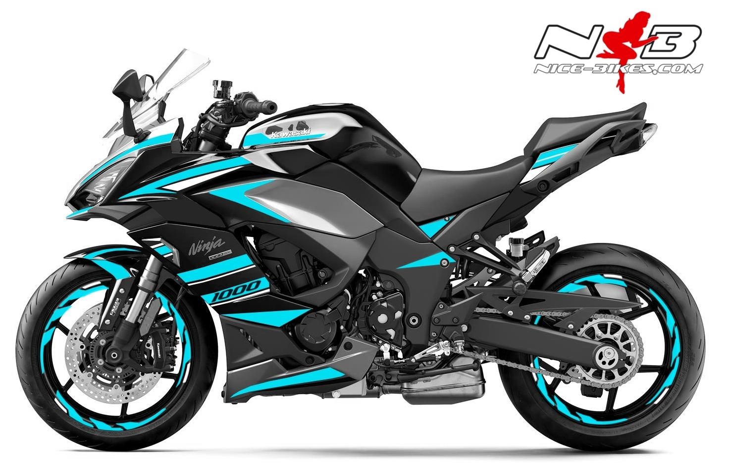 Foliendesign Kawasaki Z1000SX Light Blue