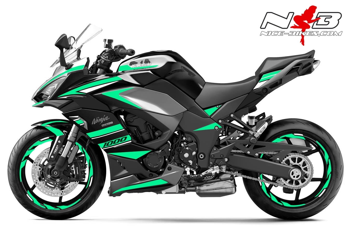 Foliendesign Kawasaki Z1000SX Mint Blue
