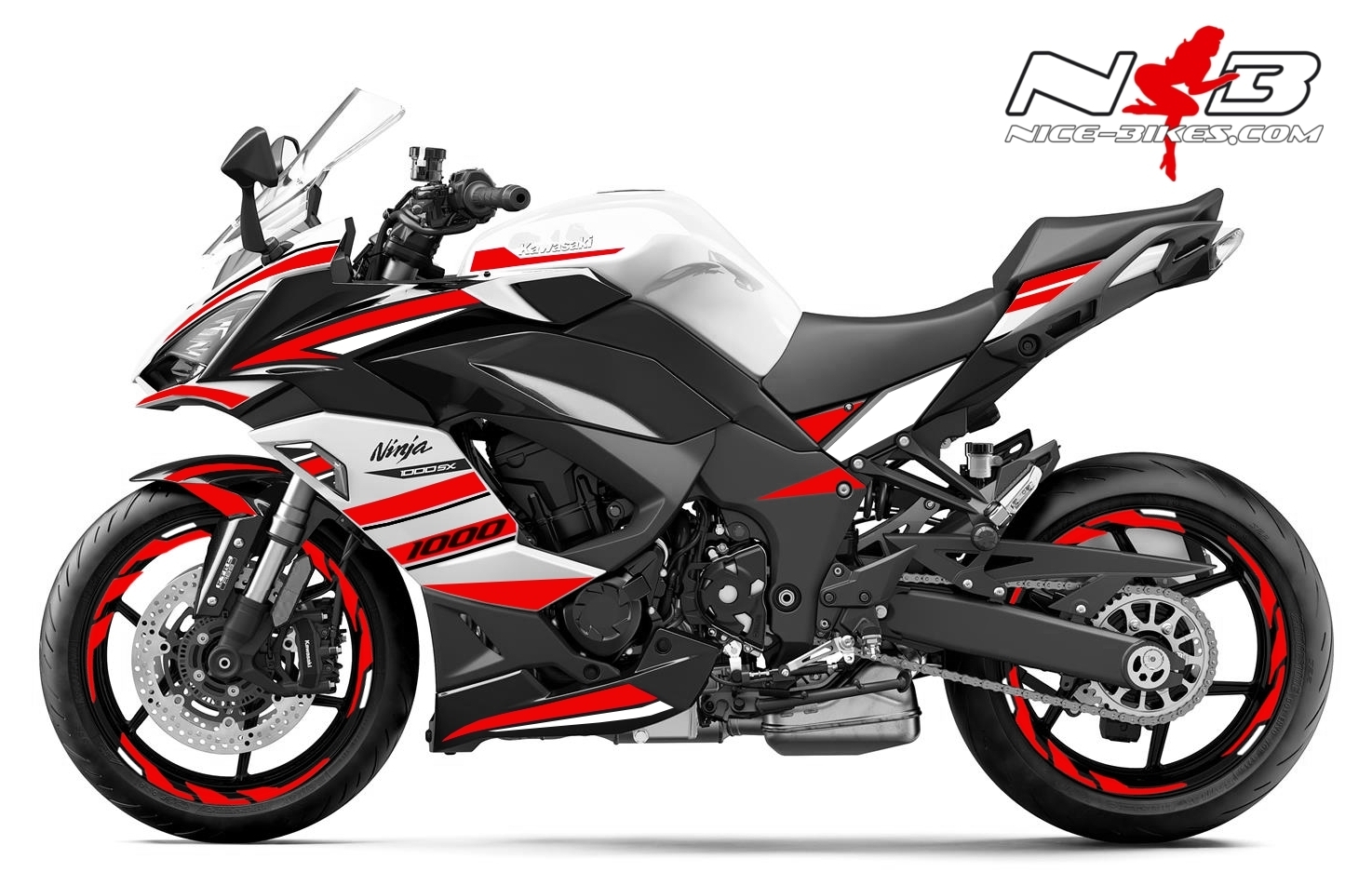 Foliendesign Kawasaki Z1000SX Racing Red