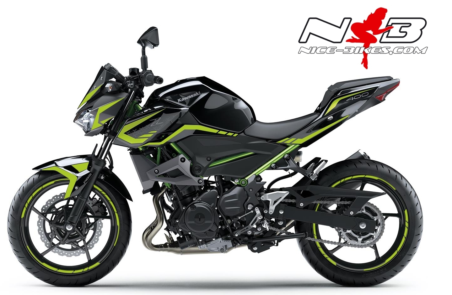 Foliendesign Kawasaki Z400 (B.j. 2021) Lime Green