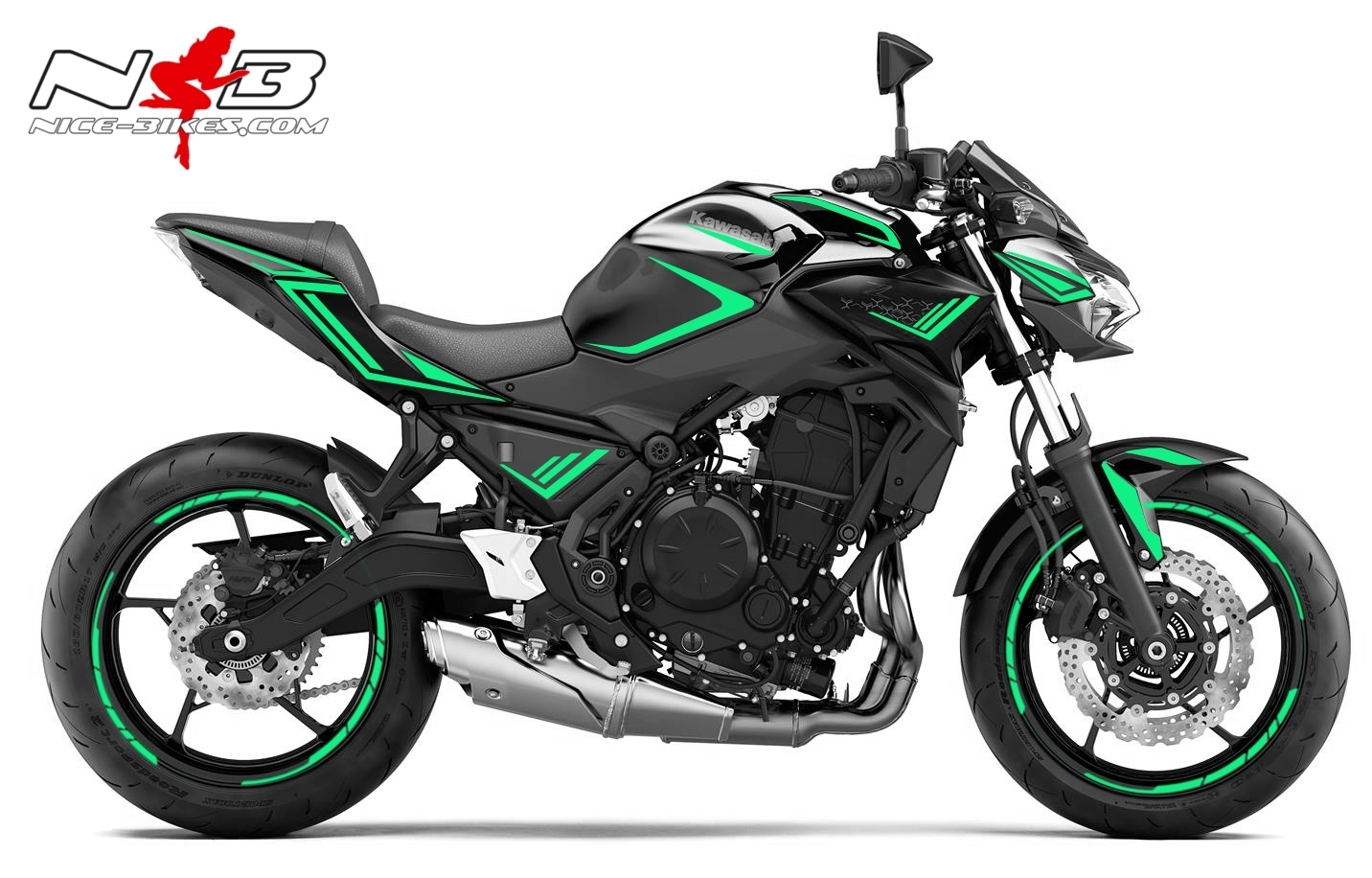 Foliendesign Kawasaki Z650 Bj. 2021 Miami Blue