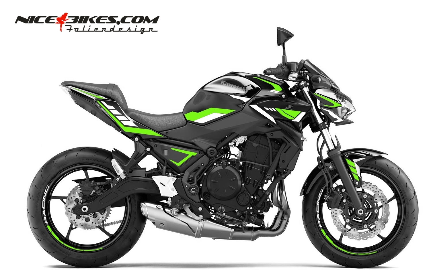 Foliendesign Kawasaki Z650 Limegreen
