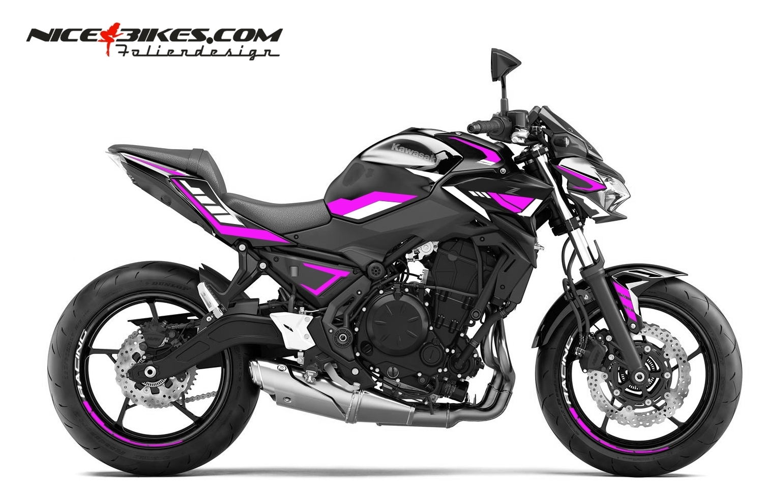 Foliendesign Kawasaki Z650 Pretty Pink