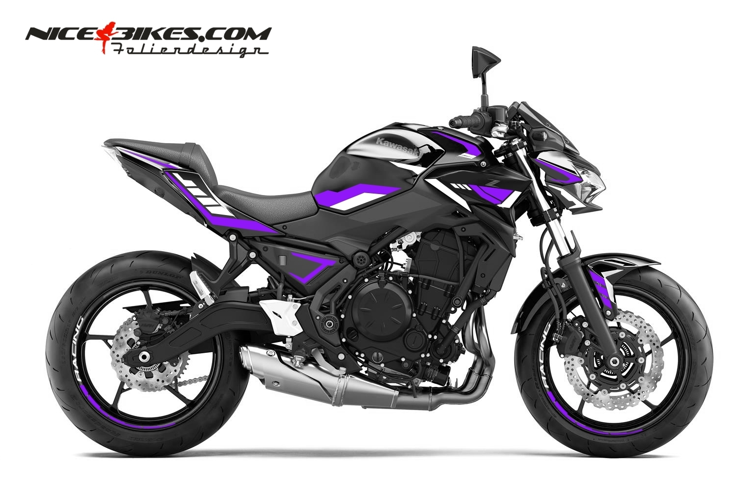 Foliendesign Kawasaki Z650 Manga Violett