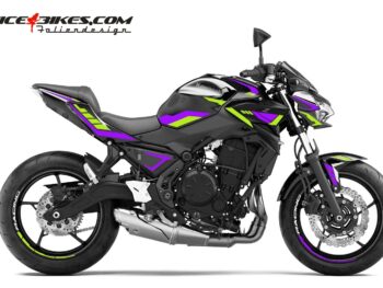 Foliendesign Kawasaki Z650  Manga Violett - Wasabigreen