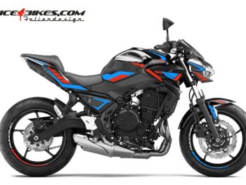Foliendesign Kawasaki Z650 Ara Blue - Racing Red