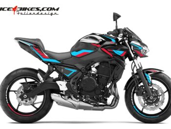 Foliendesign Kawasaki Z650 Light Blue - Himbeer Red