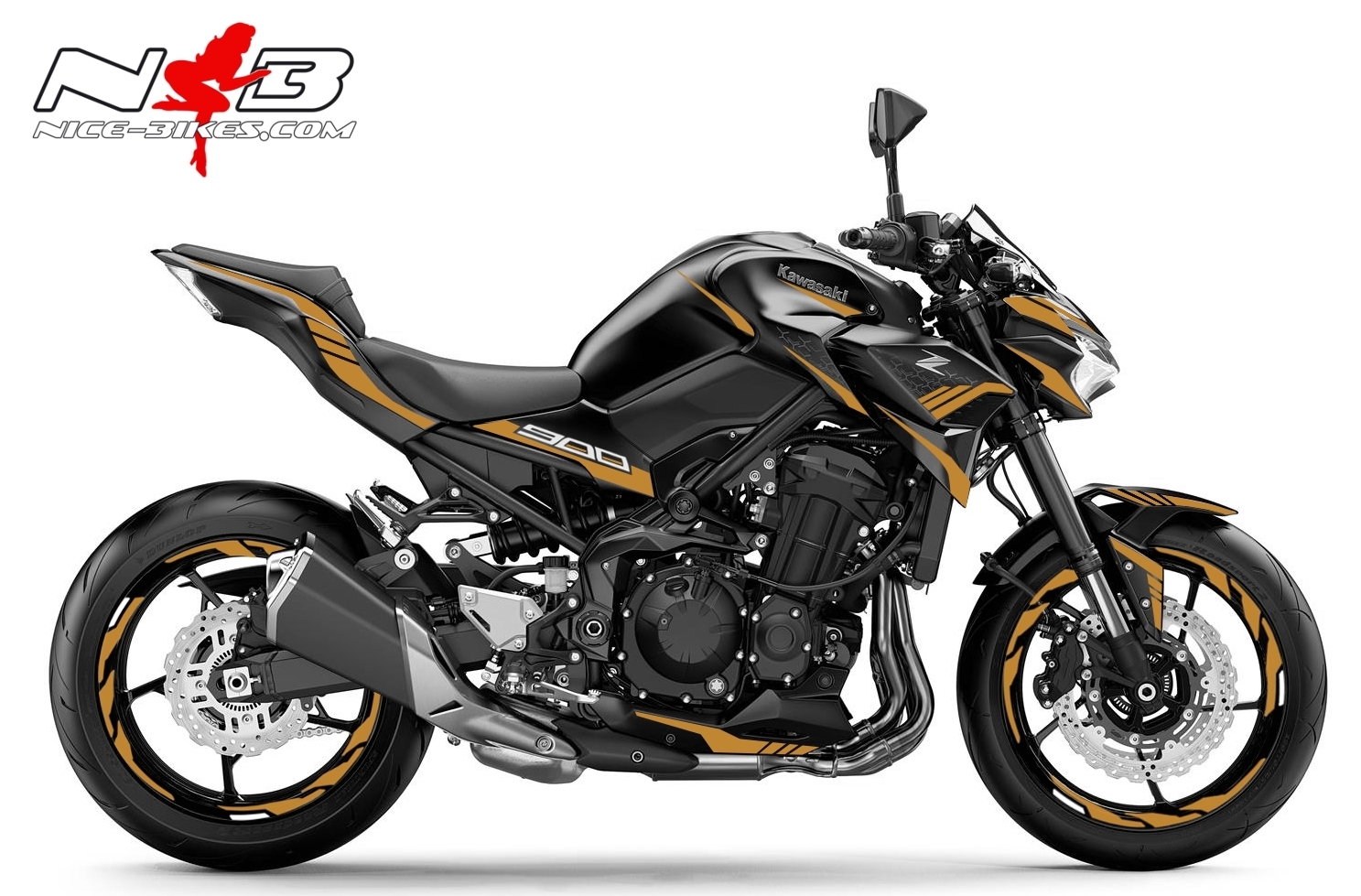Foliendesign Kawasaki Z900 Bj. 2020 Olympic Gold
