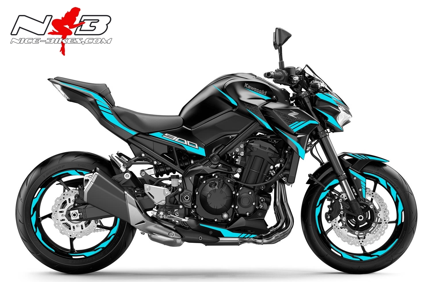 Foliendesign Kawasaki Z900 Bj. 2020 Light Blue
