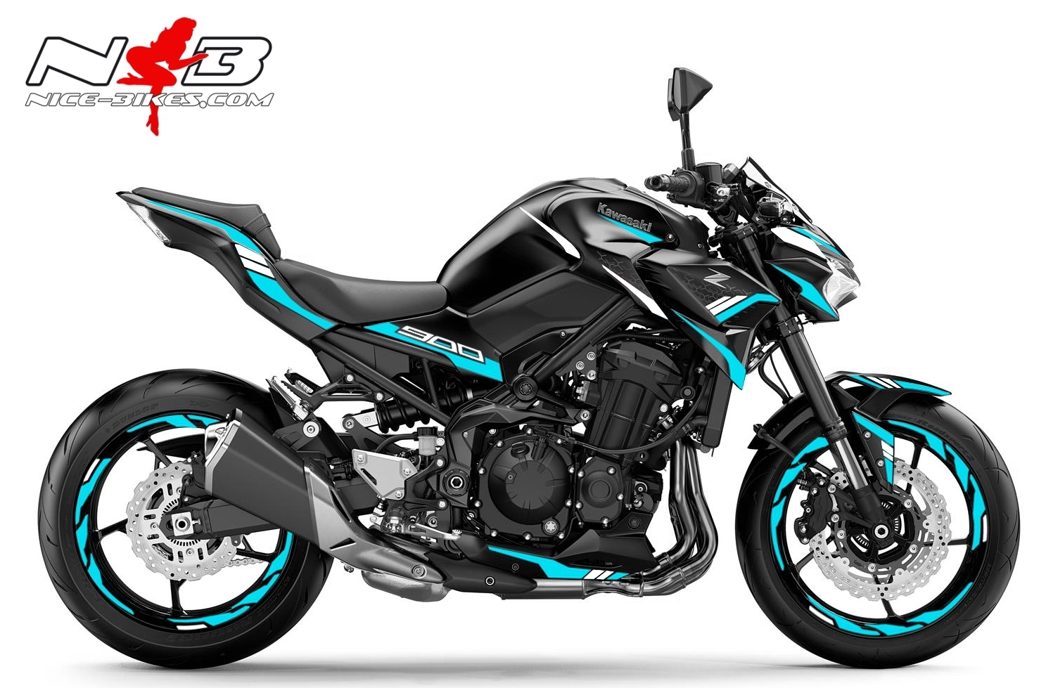 Foliendesign Kawasaki Z900 Bj. 2020 Light Blue