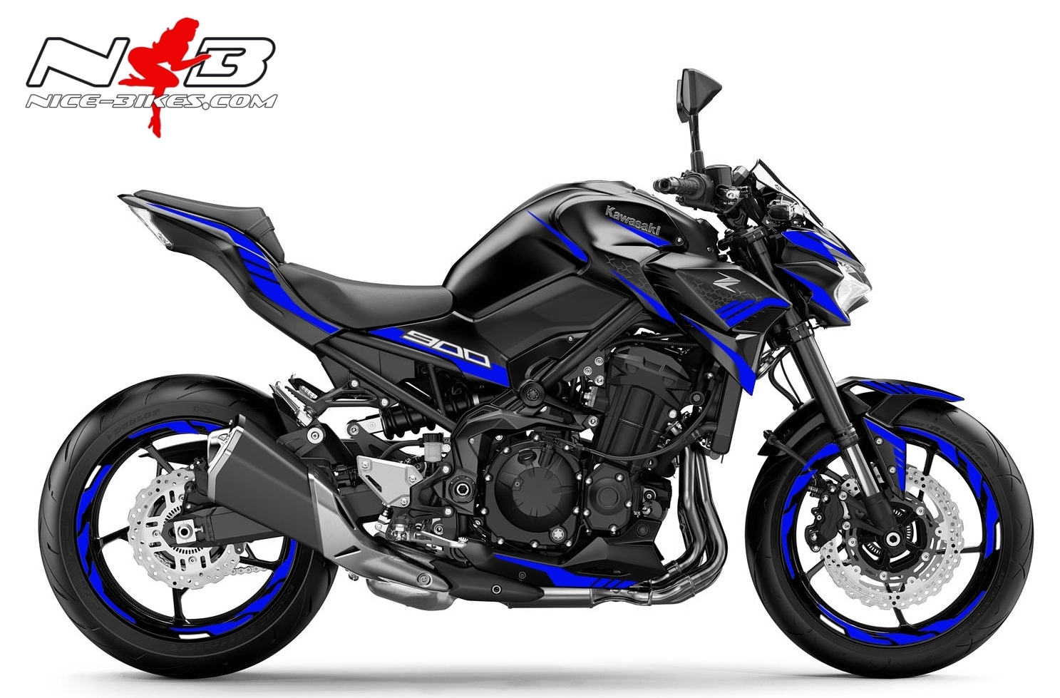 Foliendesign Kawasaki Z900 Bj. 2020 Racing Blue