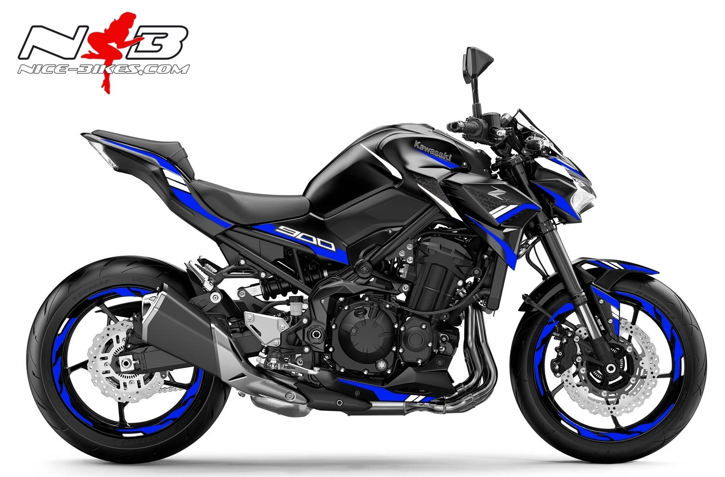 Foliendesign Kawasaki Z900 Bj. 2020 Racing Blue