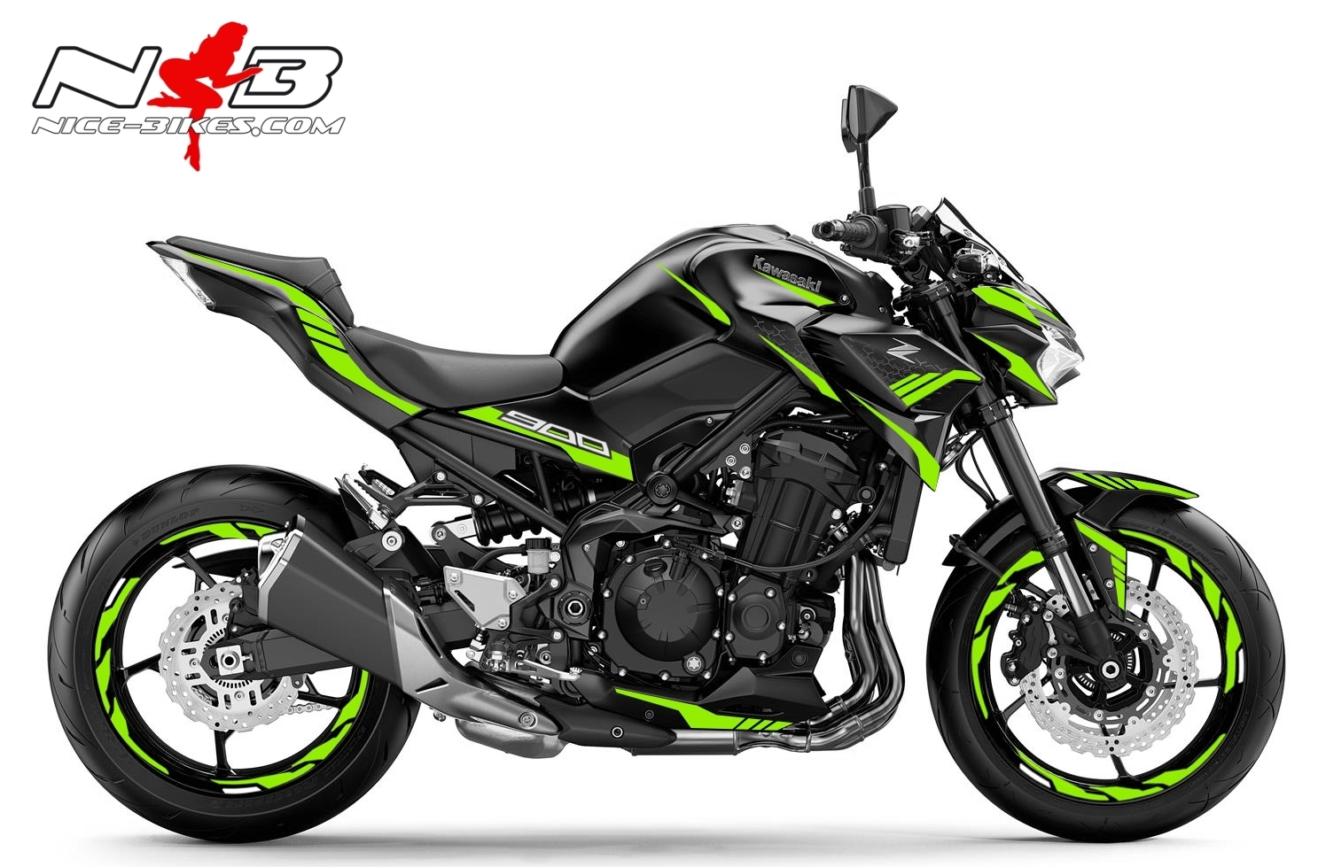 Foliendesign Kawasaki Z900 Bj. 2020 Lime Green