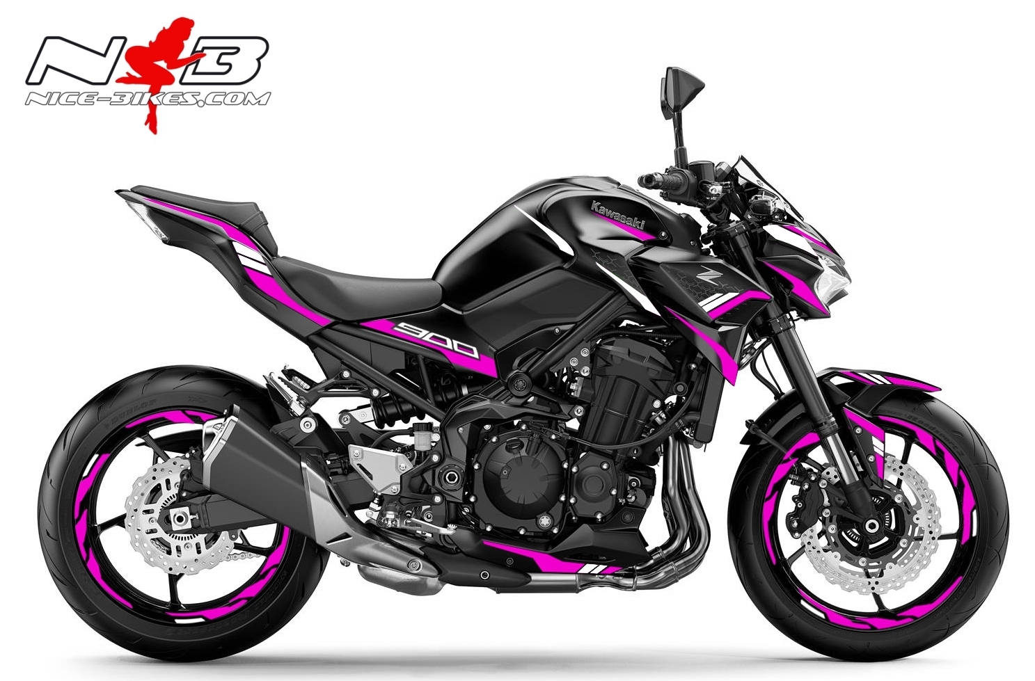Foliendesign Kawasaki Z900 Bj. 2020 Pretty Pink