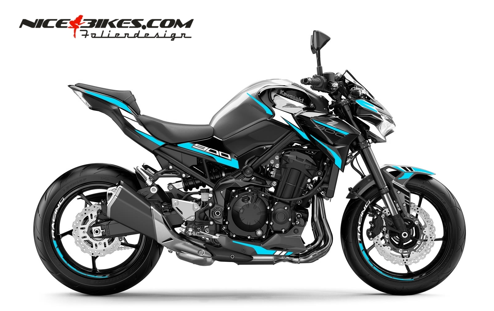 Foliendesign Kawasaki Z900 Light Blue