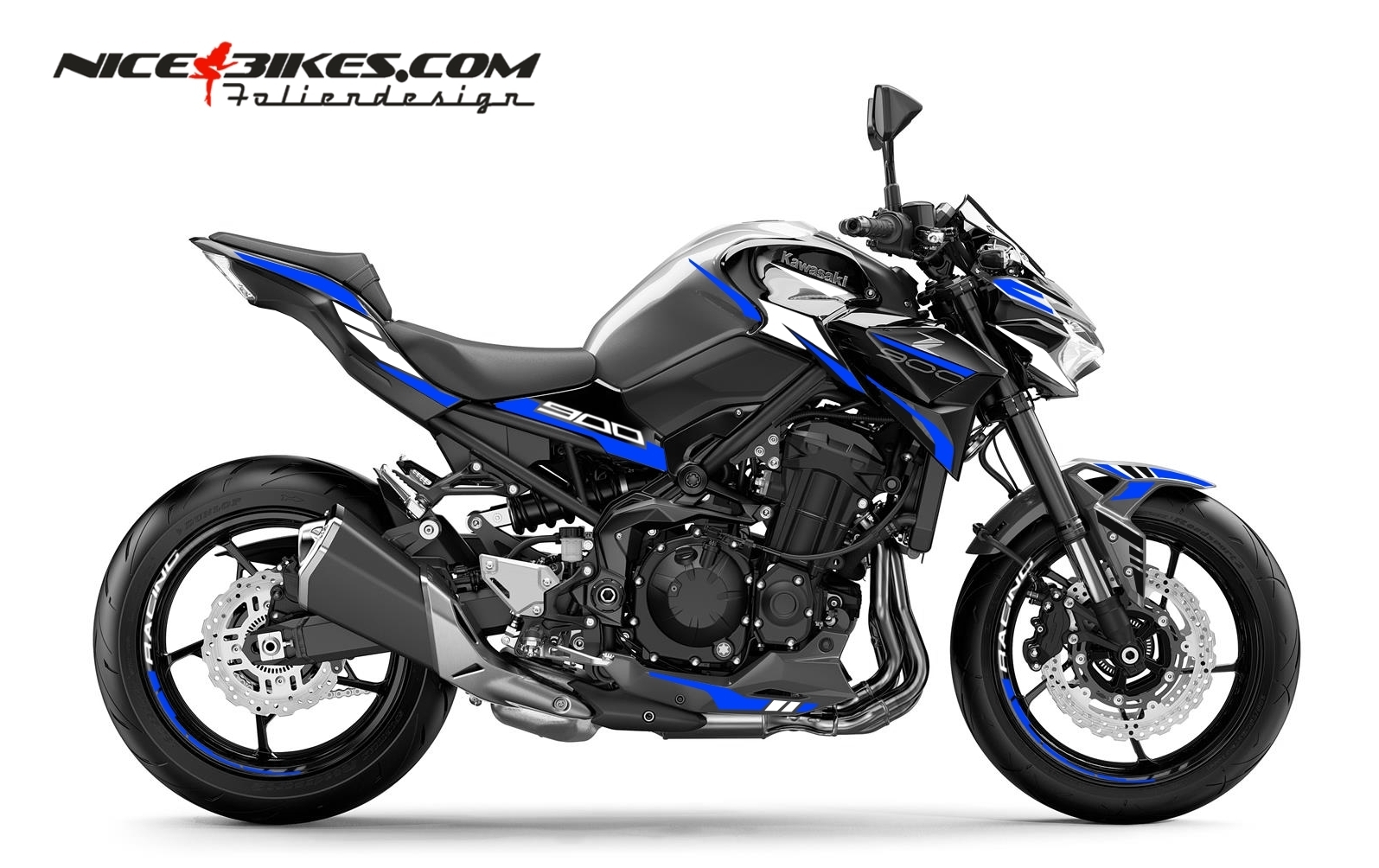Foliendesign Kawasaki Z900 Racing Blue